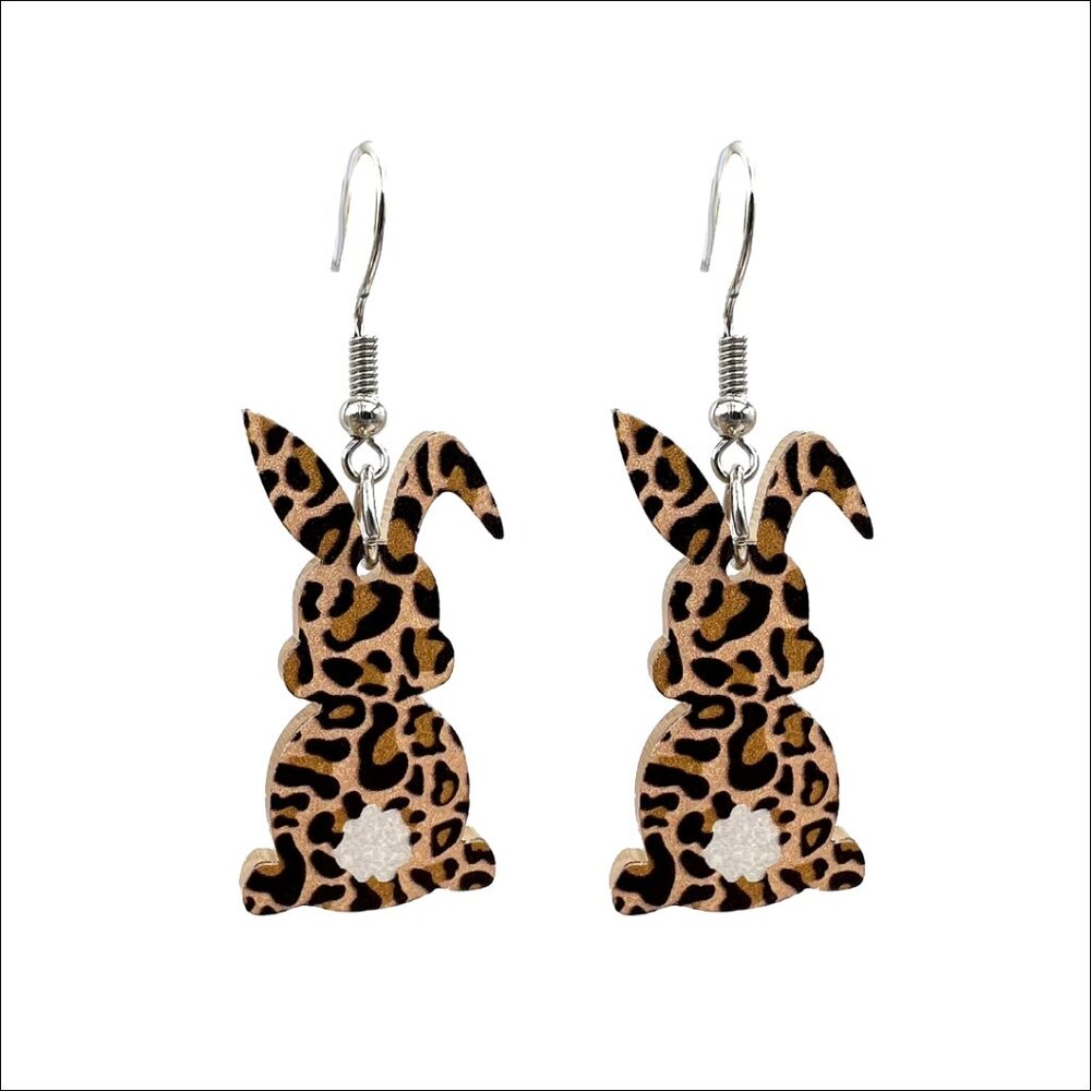 Acrylic Bunny Rabbit Dangle Earrings for Women Holiday Jewelry